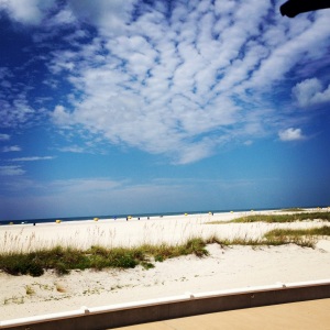 See the umbrella's in the distance??  Treasure Island Beach, Florida